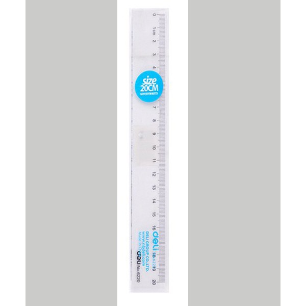 Thước kẻ nhựa 20cm Deli 6220 (01 chiếc)