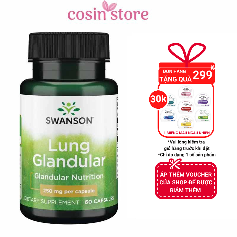 Viên uống bổ phổi Lung Glandular Swanson 60 viên