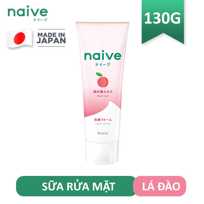 Sữa rửa mặt Naïve chiết xuất lá đào tuýp 130g chính hãng