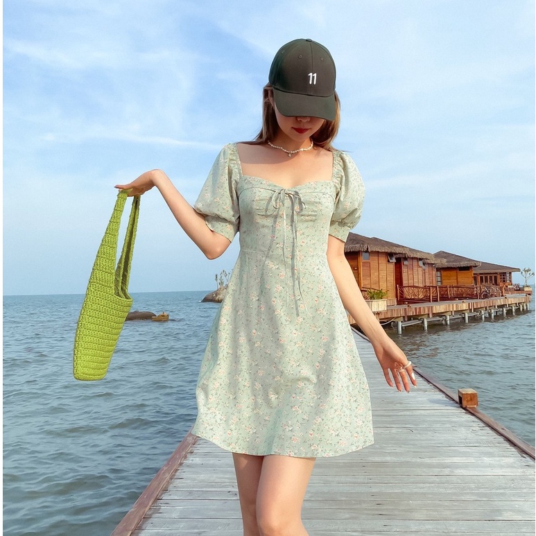 Đầm hoa xanh mint Vivi dress Gem Clothing SP060599