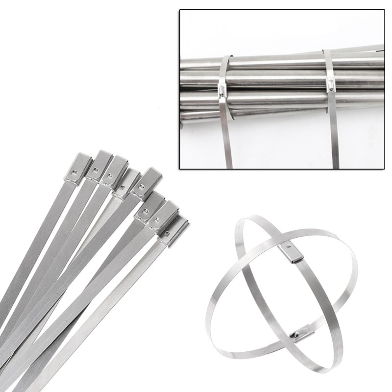 Set 10 dụng cụ buộc cáp/ống thoát nhiệt bằng thép không gỉ