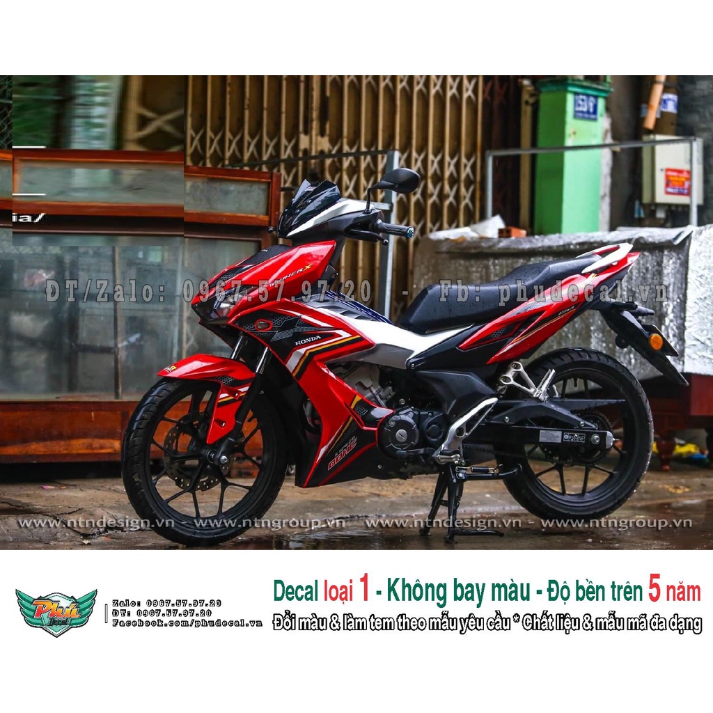 Tem rời xe Winner X đỏ đen 2021 (A)