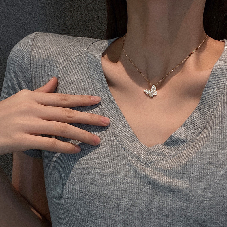 vòng cổ Mạ Vàng Hình Bướm Xinh Xắn Dành Cho Nữ