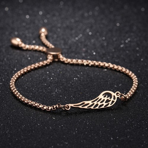 Lắc Tay Dây Rút Hình Cánh Titan Ko Đen TT 2831