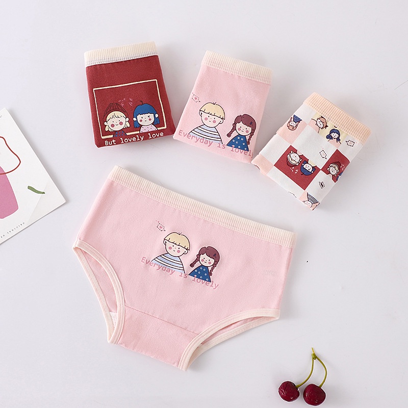 Combo 3 chip đùi bé gái hình ĐÔI BẠN, quần lót trẻ em phiên bản Hàn cực chất cho trẻ em gái từ 9 đến 50kg
