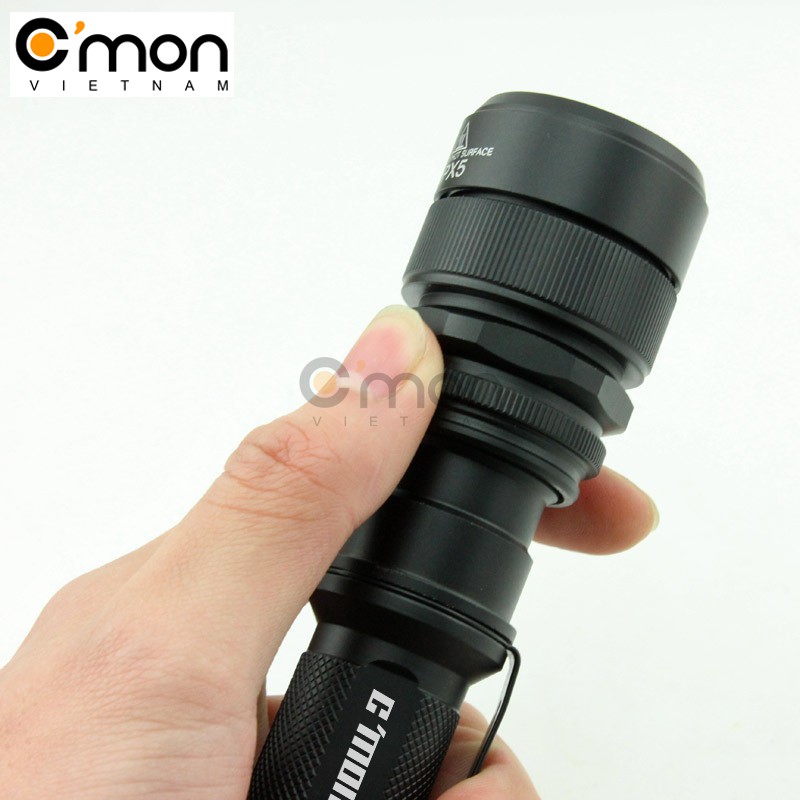 Bộ 1 đèn pin siêu sáng C'mon Power RANGER XML-L2 LED 10W + 1 pin 18650 + 1 sạc USB (VÀNG) | BigBuy360 - bigbuy360.vn