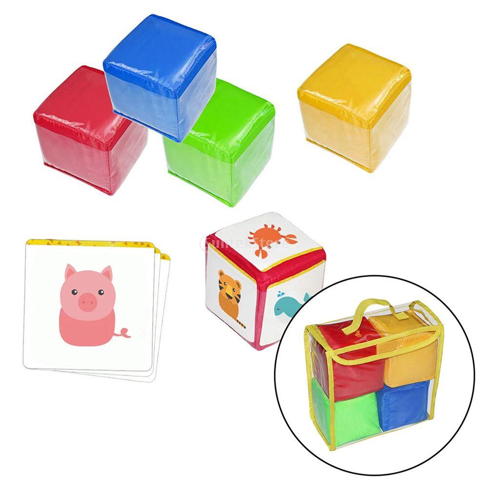 RAINBOW Bộ 4 Khối Xúc Xắc + 4 Viên Xí Ngầu