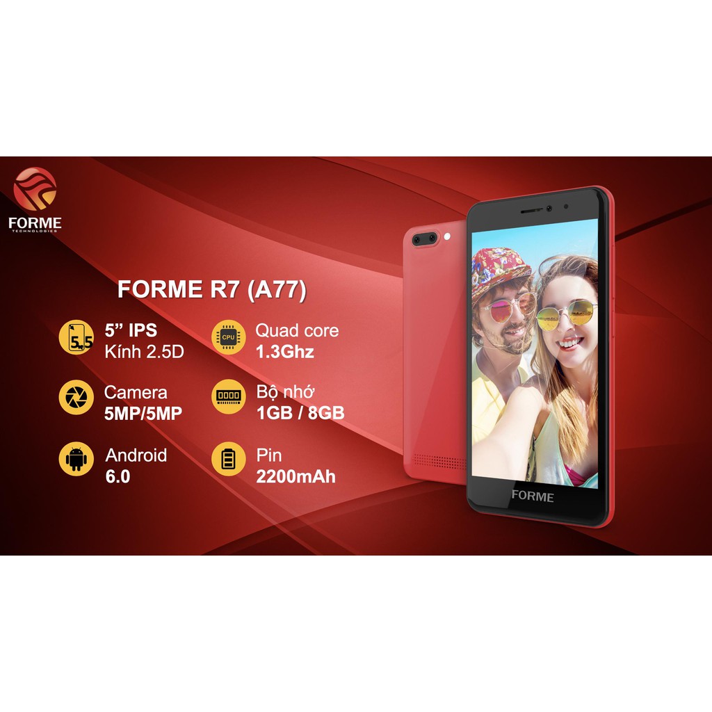 Điện thoại Smartphone Forme R7 ( A77 ) Ram 1GB Rom 8GB Mới nguyên seal - Hàng chính hãng | WebRaoVat - webraovat.net.vn