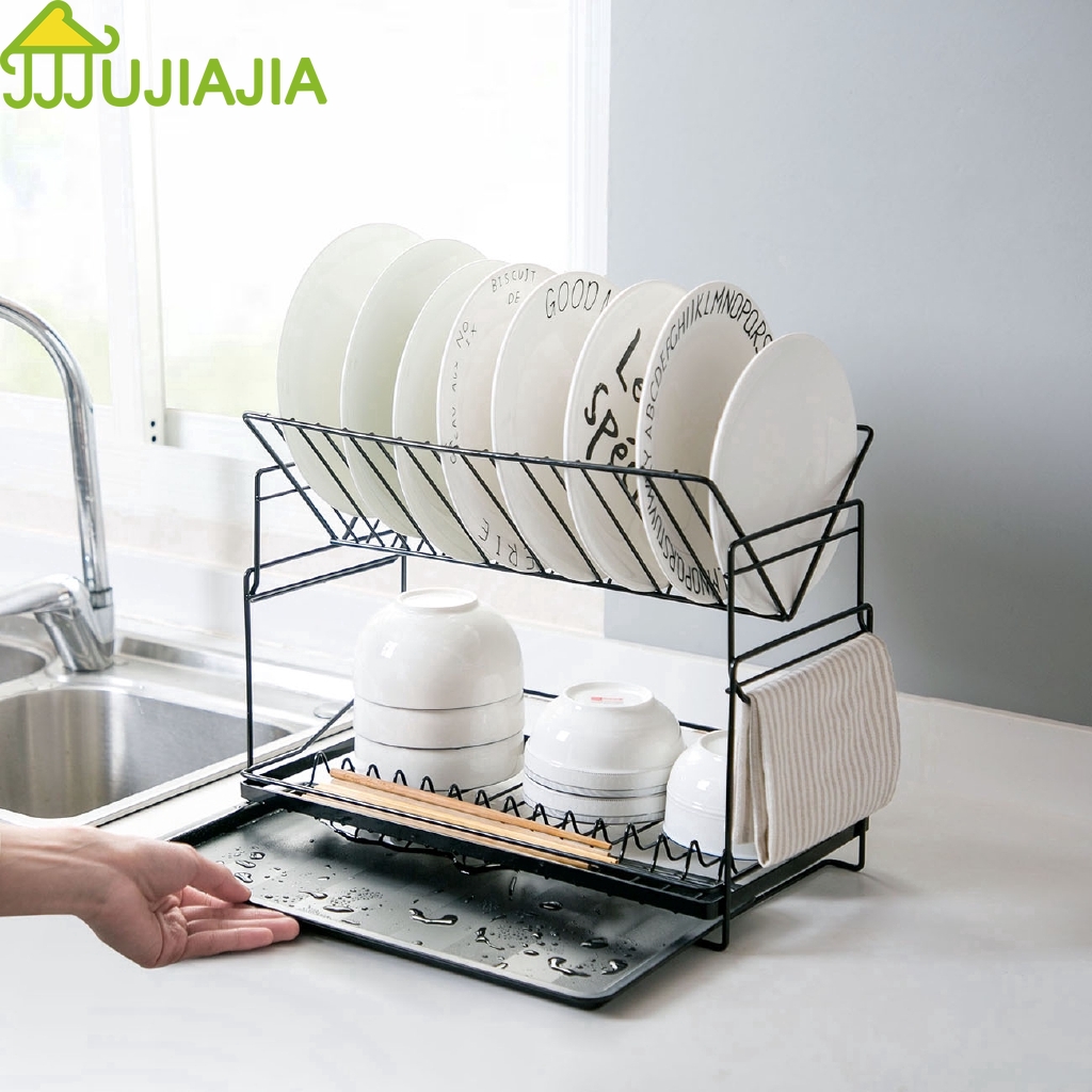 Giá Úp Chén Dĩa JUJIAJIA Bằng Kim Loại Tiện Lợi Cho Nhà Bếp