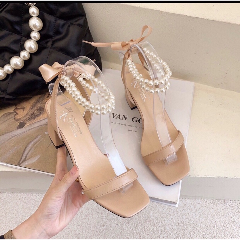 Giày cao gót 7phân gót vuông sản xuất 2022