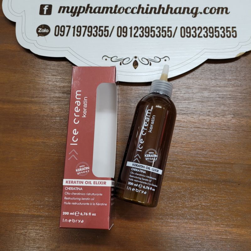 TINH CHẤT PHỤC HỒI TÓC HƯ TỔN KERATIN ELIXIR OIL INEBRYA 200ML