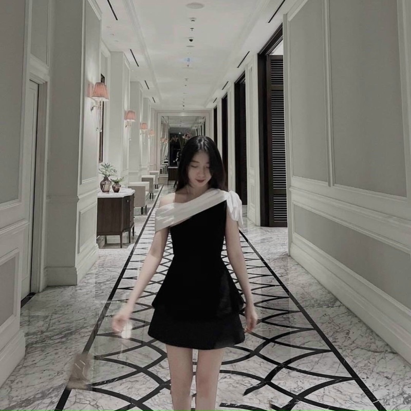 Set áo lệch + chân váy A