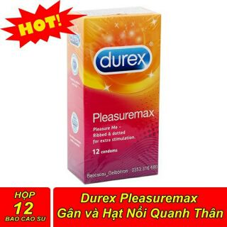Bao Cao Su Durex Pleasuremax Ngân Gai  12 cái