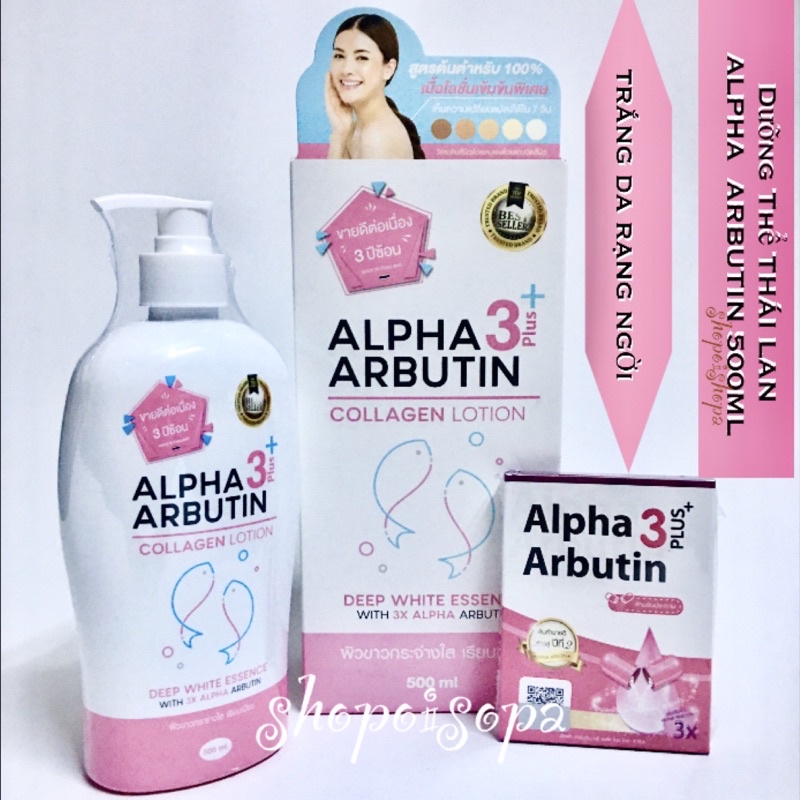 Dưỡng thể và Kích trắng Alpha Arbutin Thái lan