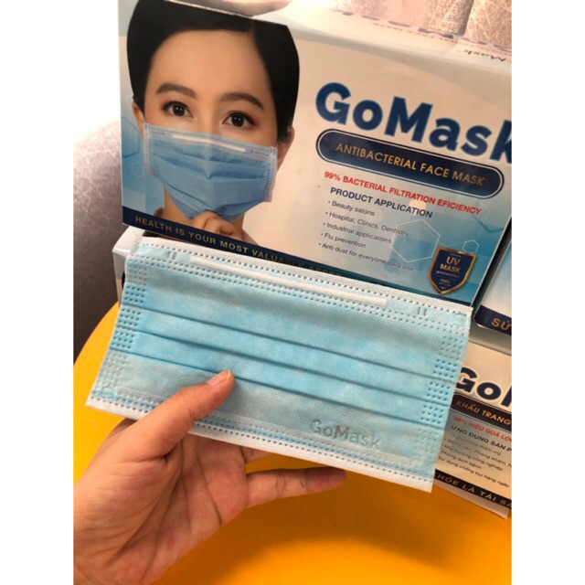 (Hàng sẵn sll) Khẩu trang y tế-kháng khuẩn xịn xò- 4 lớp hiệu Go mask