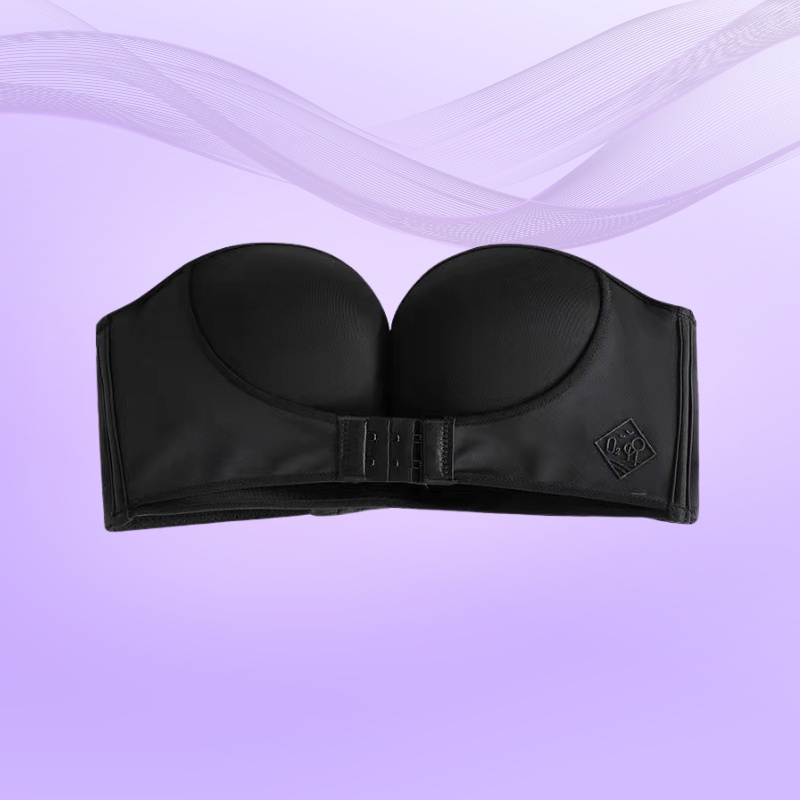 Áo lót nữ cup ngực không dây chống tụt mặc áo hở vai KIMCHIBIKINI áo nót nữ cài trước đúc su nâng ngực cao cấp AL005