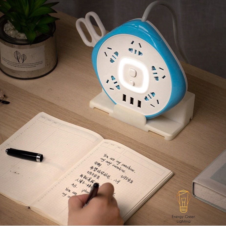 Ổ Cắm Điện Energy Green Lighting Thông Minh Có Đèn Chuyển Đổi Đa Chức Năng OD-341 Dây Dài 2m8,4m8 - Chuẩn Sạc An Toàn