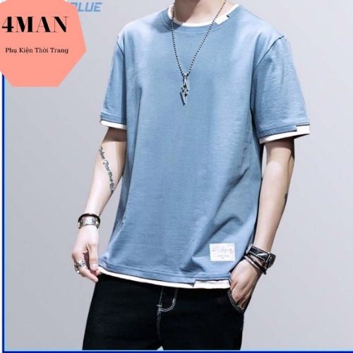 Áo thun nam, áo phông nam tay ngắn cổ tròn Unisex chất thun cotton 4 chiều mềm mại - 4MAN