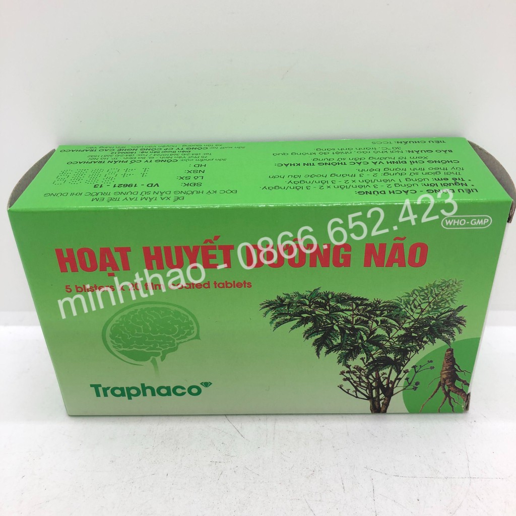 Hoạt Huyết Dưỡng Não Traphaco Hộp 100 viên | Thế Giới Skin Care