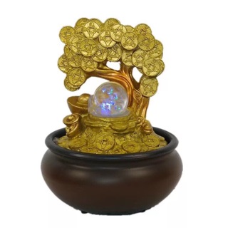 Thác nước phong thủy kèm máy bơm, đèn led đổi màu