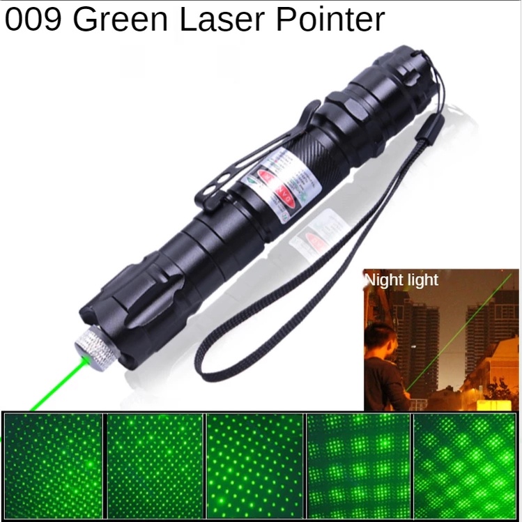 Đèn Pin Laser009 Có Giá Đỡ Bút Và Công Tắc Màu Xanh Lá