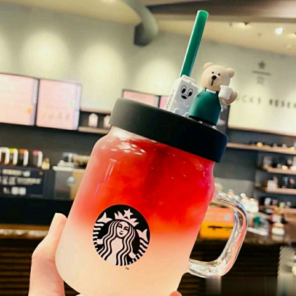 Ly Uống Nước Starbucks 2021 Thiết Kế Sáng Tạo Dung Tích Lớn Cho Nữ 600ml
