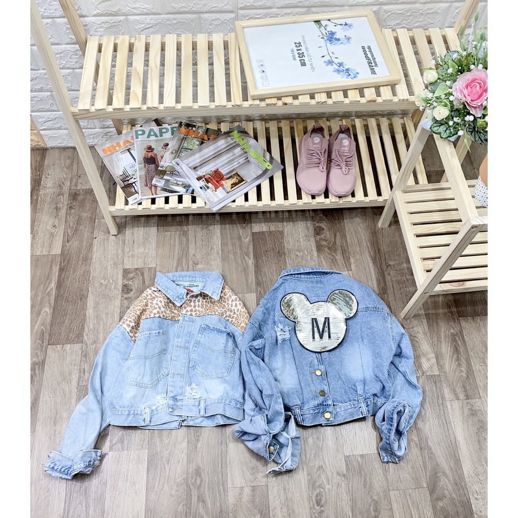 Áo Khoác Jean Nữ Nút Sau Croptop Basic Thêu Lưng Có Hình Cute Siêu Cao Cấp HOTTREND Cho Năm Nay UNISEX MINA-FASHION