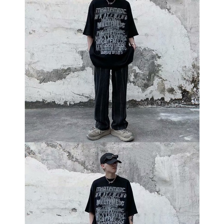 Áo Thun Tay Ngắn Dáng Rộng In Chữ Phong Cách Hip Hop Thời Trang Mùa Hè Cho Nam Size M-8XL 2021