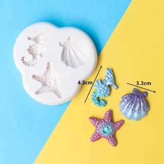 Khuôn silicone hình sinh vật biển đất sét