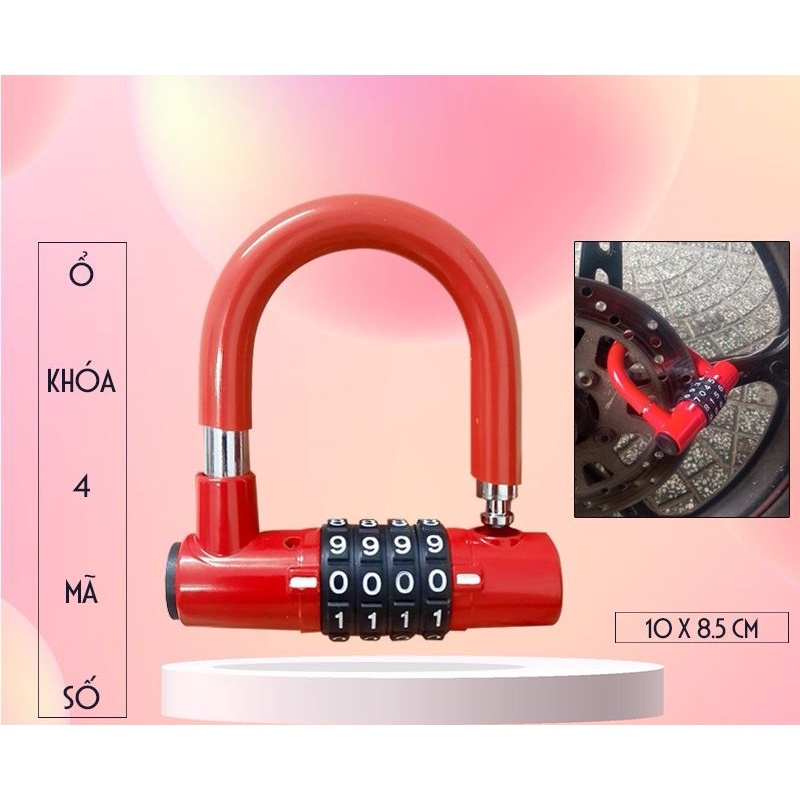 Ổ khóa 4 số cao cấp không cần chìa hình chữ U