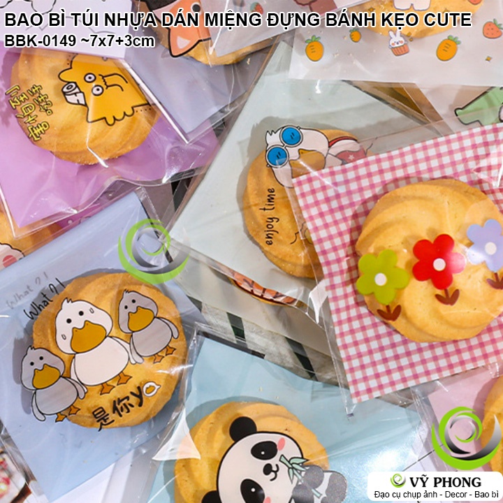 BAO BÌ TÚI NHỰA DÁN MIỆNG 7x7+3 ĐỰNG BÁNH KẸO COOKIE TÚI ĐỰNG QUÀ TẶNG DỊP LỄ TẾT NĂM MỚI NOEL BBK-0149