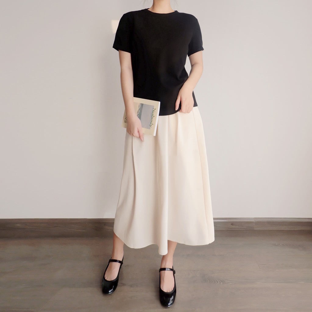 Chân váy Karmen ( Karmen skirt ) - phong cách Hàn Quốc, chân váy chữ a dài made by Tiệm Của JS - Chân Váy màu Be | BigBuy360 - bigbuy360.vn