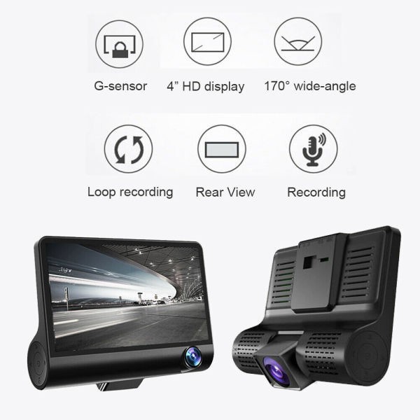 Camera hành trình 3 trong 1 quan sát tổng thể xe, màn hình 4 inh full HD 1080- cả trước và sau xe