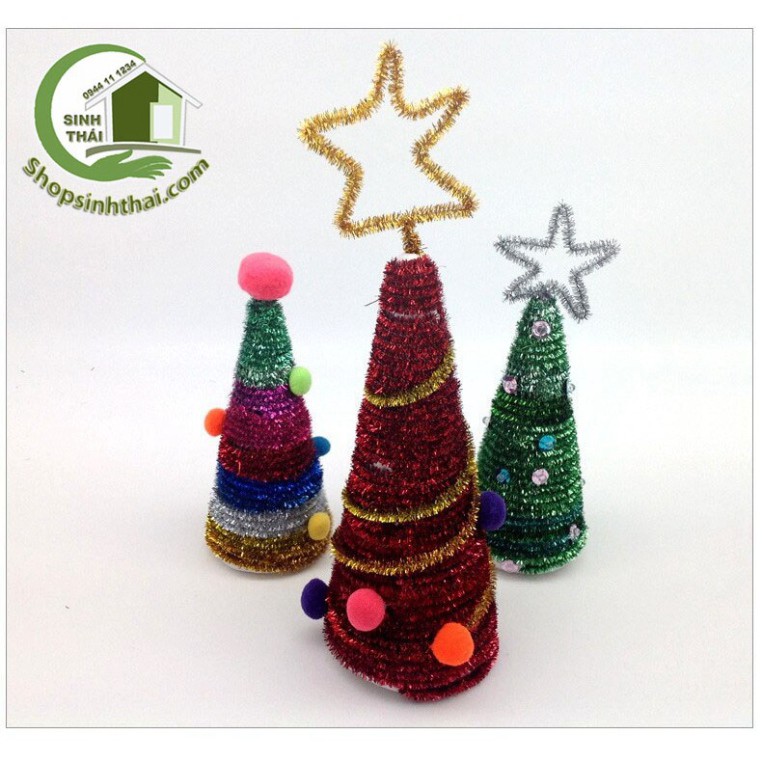 Cây kẽm xù kim tuyến, kẽm làm đồ chơi, mô hình  - màu đỏ