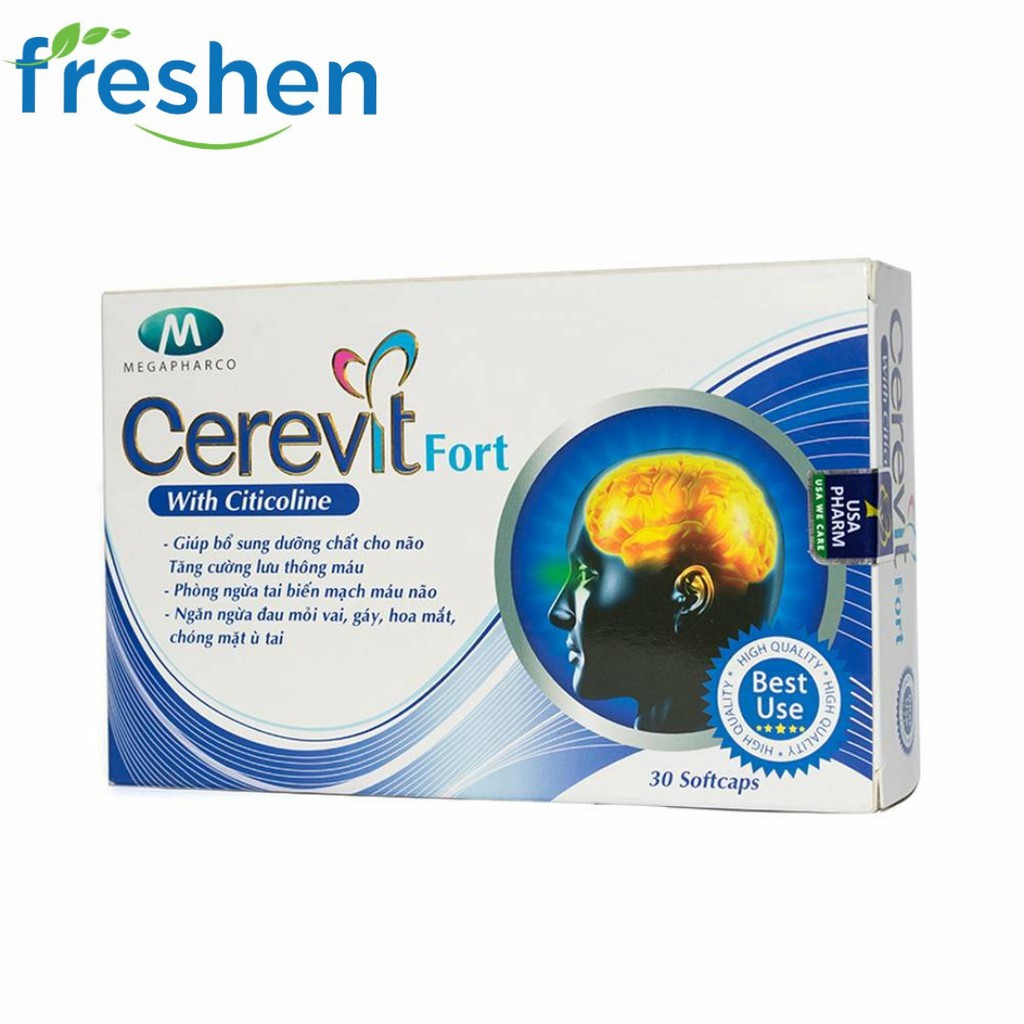 Viên uống CEREVIT FORT GIÚP TĂNG CƯỜNG LƯU THÔNG MÁU ,BỔ NÃO cung cấp dưỡng chất cho não | BigBuy360 - bigbuy360.vn