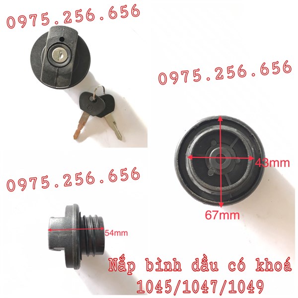 Nắp bình dầu Có Khóa 1045/1047/1049 (cái) Nắp thùng dầu huyndai 3,5t toyota ( nắp bình dầu oto ren)