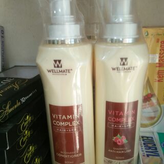 Combo dầu gội xả trị gàu, phục hồi tóc wellmate 500ml x 2