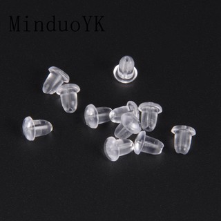 Bộ 200 nút bịt chất liệu cao su silicone dáng tròn làm khuyên tai thủ công