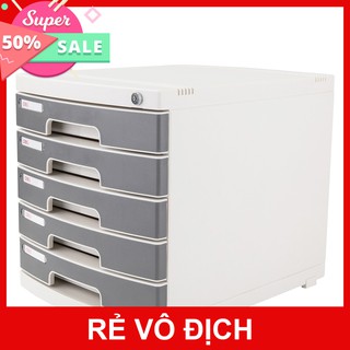 Tủ tài liệu 5 ngăn deli, ghi e8855