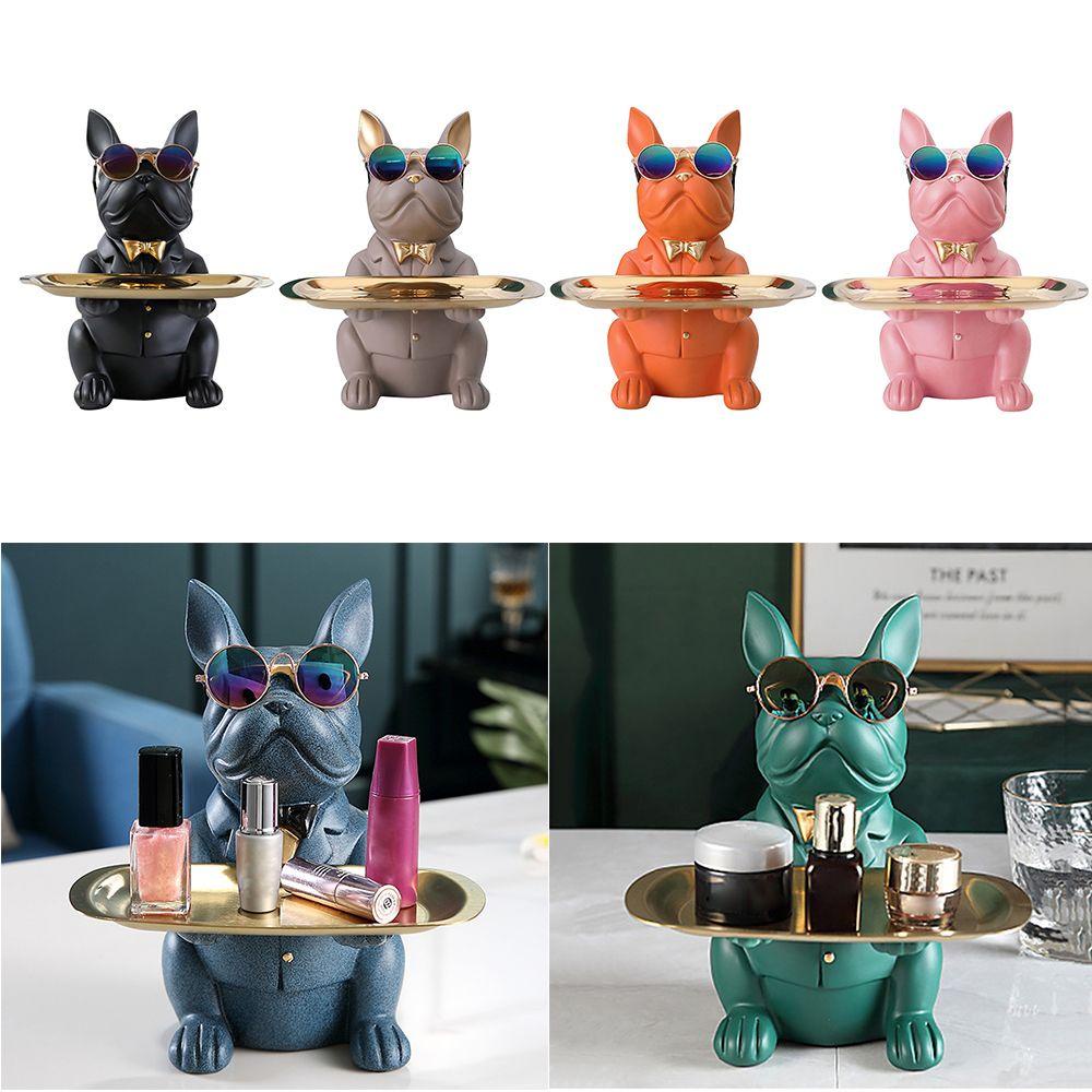 GOGOUP Giá Đỡ Chìa Khóa / Mắt Kính / Đồ Trang Sức Hình Chó Bull Điêu Khắc Độc