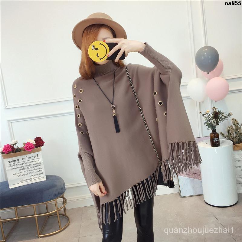 Áo Choàng Dệt Kim Cổ Cao Phong Cách Thu Đông Hàn Quốc | BigBuy360 - bigbuy360.vn