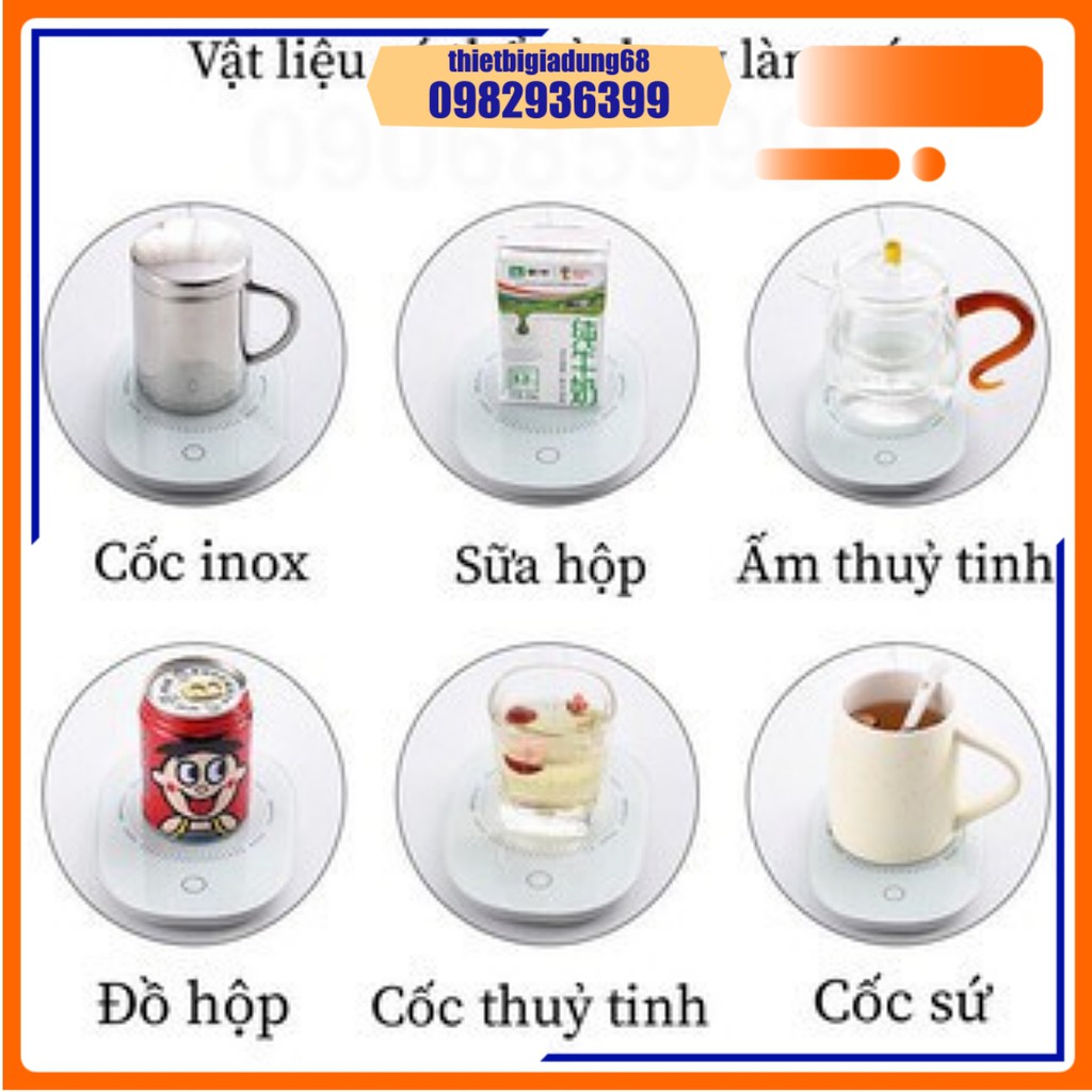 Cốc Hâm Nóng Đồ Uống Kèm Đế Giữ Nhiệt – Cốc Làm Nóng Đồ Uống Đa Năng - Cốc Hâm Nóng Lucky