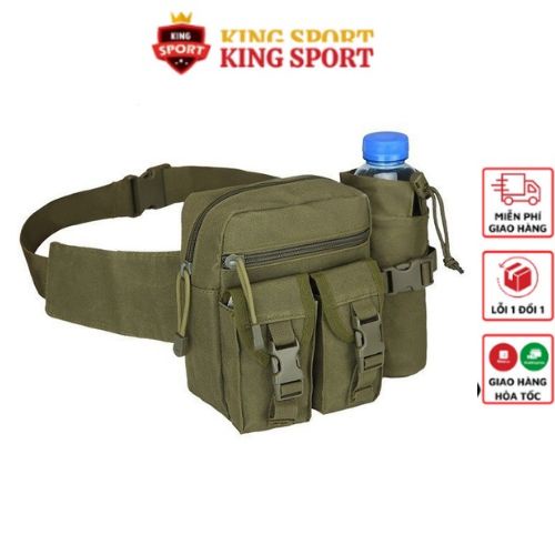 Túi Đeo Hông Đeo Bụng Đựng Chai Nước, Túi Đeo Chéo Nam Nữ Vải Bố Bền Đẹp Chống Thấm Nước Dùng Đi Chơi Du Lịch Dã Ngoại 5