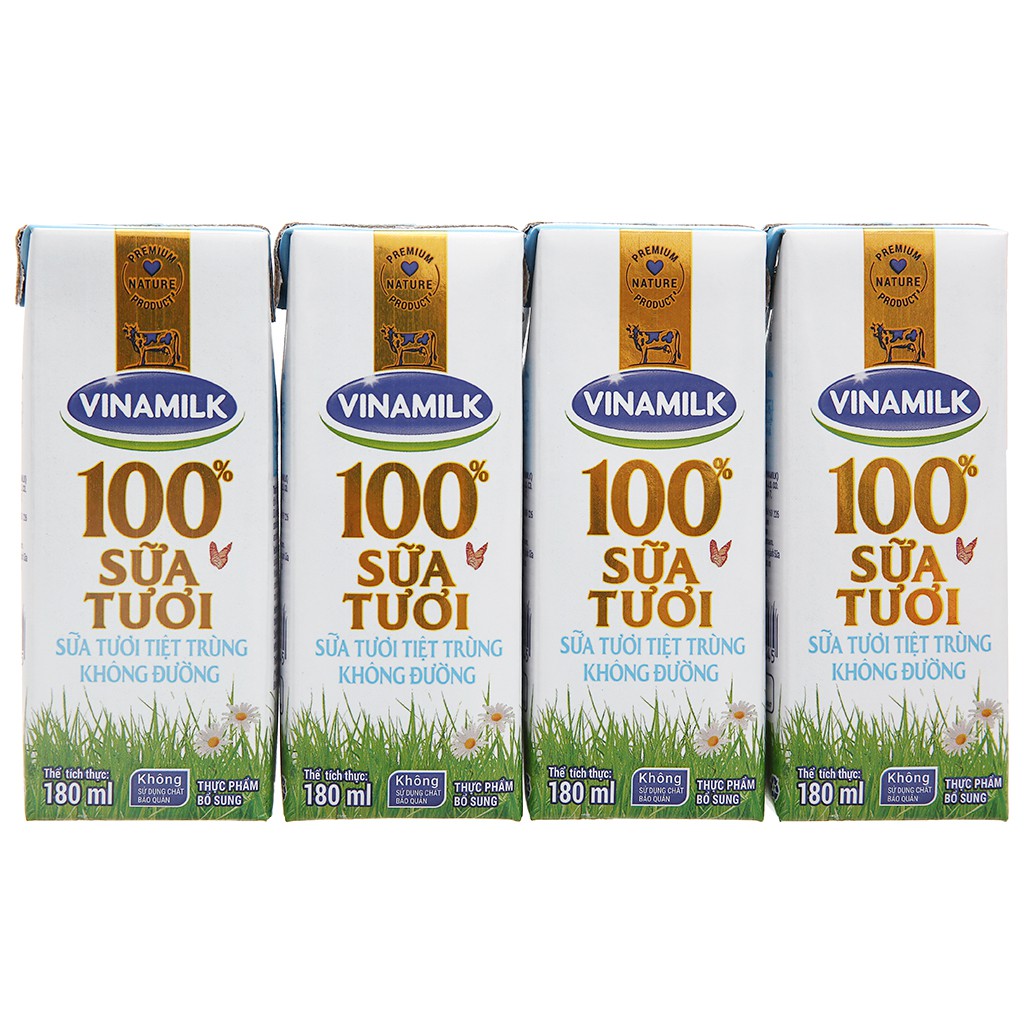 Thùng 48 hộp sữa tươi có đường Vinamilk 100% Sữa Tươi 180ml