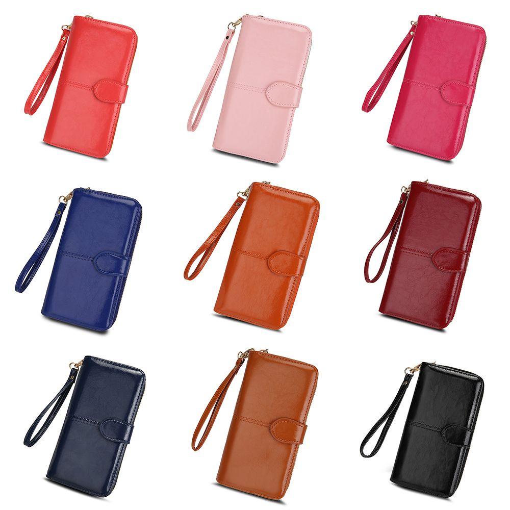 Ví Da Sáp Dầu Cầm Tay Đa Năng Cho Nữ