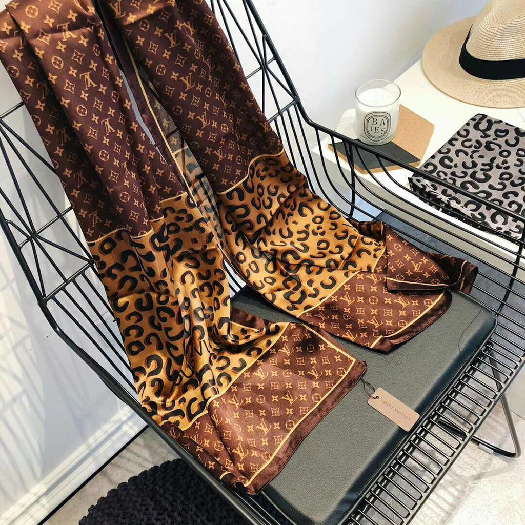 Khăn Choàng Lụa Dài Chống Nắng In Họa Tiết Thời Trang Cho Nữ