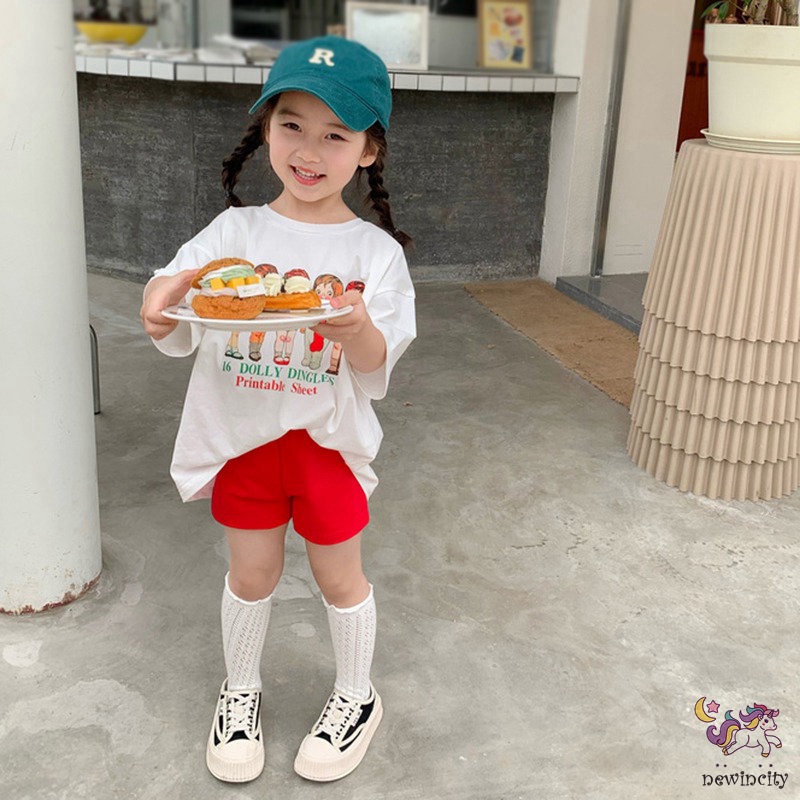 Quần Short Cotton Màu Sắc Trơn Phong Cách Thể Thao Thời Trang Mùa Hè Cho Bé Gái