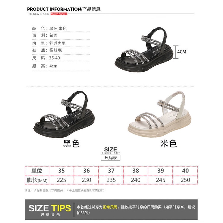 Giày Sandal Đính Đá Lấp Lánh Thời Trang Mùa Hè Mới 2022 Cho Nữ