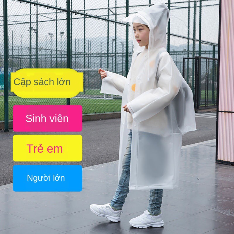 ♕ↂÁo mưa trẻ em lớn và nhỏ, người lớn, bé gái, trai, mẫu giáo, học sinh trung cơ sở, em, tiểu học, có cặp đi