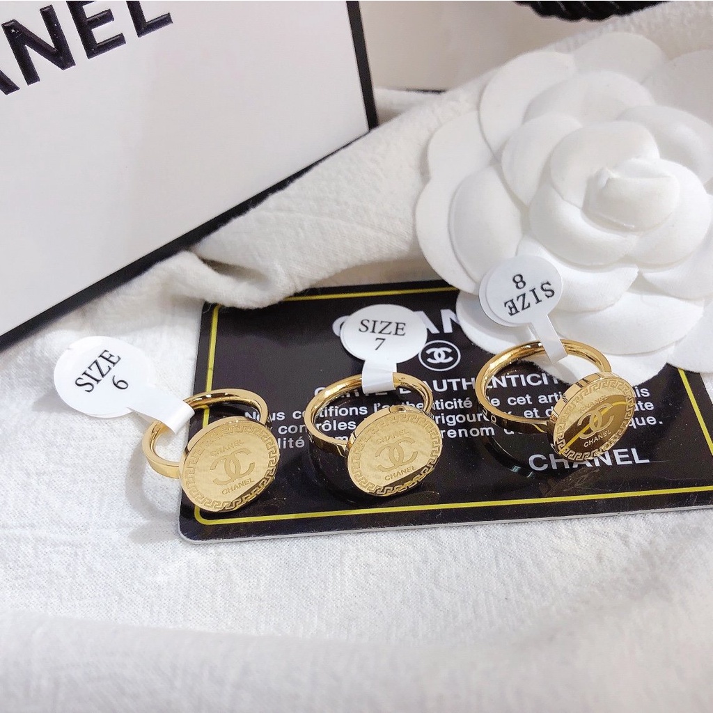 Nhẫn Mạ Vàng / Bạc 925 Hai Lớp Khắc Chữ Phong Cách Hàn Quốc Đơn Giản Sáng Tạo Dành Cho Nữ